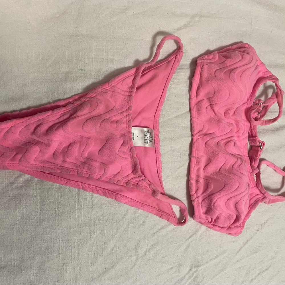 Target Pink Textured Bikini Set
